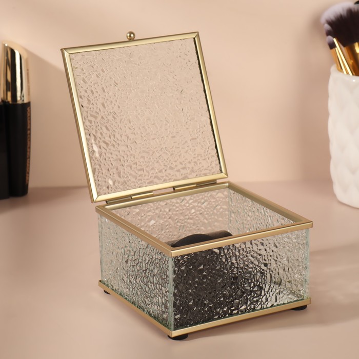 Органайзер для хранения косметических принадлежностей, с крышкой, 1 секция, 10,5 × 10,5 × 8 см, цвет прозрачный/медный
Органайзер для хранения косметических принадлежностей, с крышкой, 1 секция, 10,5 × 10,5 × 8 см, цвет прозрачный/медный