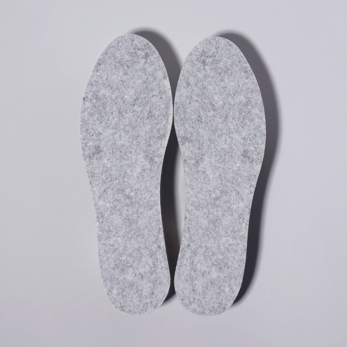 фото Стельки для обуви детские, утеплённые, двухслойные, фольгированные, с шаблонами, 25-36 р-р, пара, цвет серый pregrada