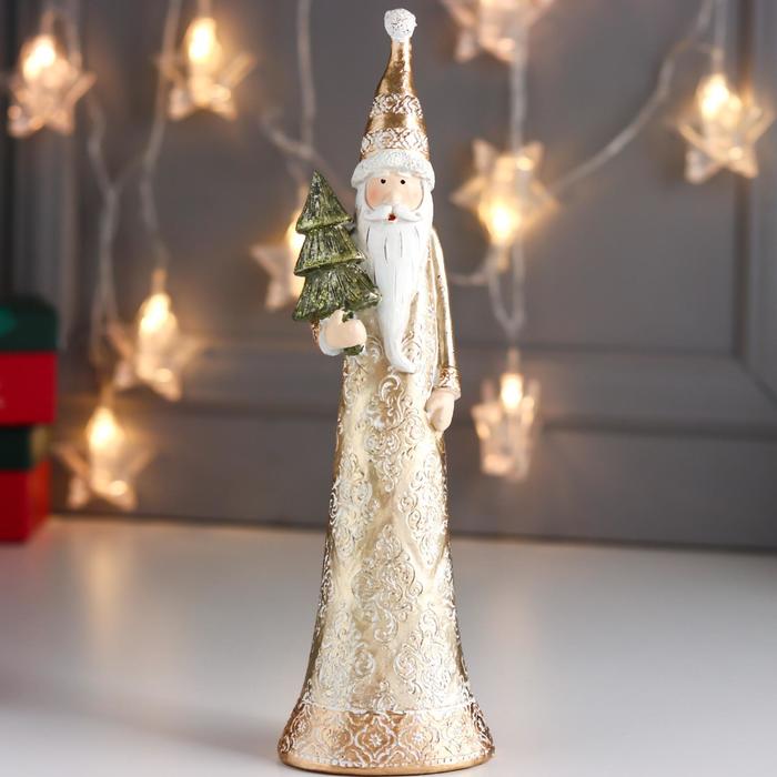 Сувенир полистоун "Дед Мороз в золотой шубе с морозными узорами, с ёлкой" 28х6х8 см
Сувенир полистоун "Дед Мороз в золотой шубе с морозными узорами, с ёлкой" 28х6х8 см