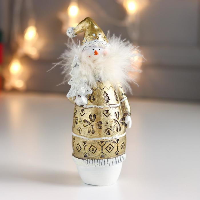 Сувенир полистоун "Снеговик в золотом, с пухом, с ёлочкой" 18х6,5х7 см
Сувенир полистоун "Снеговик в золотом, с пухом, с ёлочкой" 18х6,5х7 см