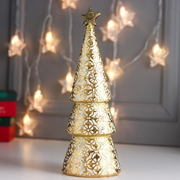 Сувенир полистоун "Золотая ёлочка цветочная, со звёздочкой" 31,5х11х11,5 см
Сувенир полистоун "Золотая ёлочка цветочная, со звёздочкой" 31,5х11х11,5 см
