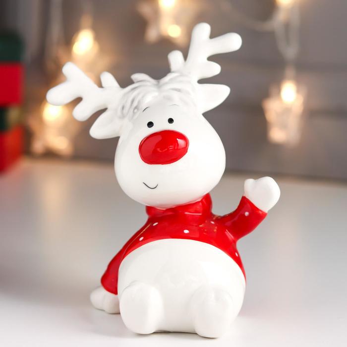 Сувенир керамика "Лосик-малыш в красном свитере, красный нос" 17,4х9,5х14,5 см
Сувенир керамика "Лосик-малыш в красном свитере, красный нос" 17,4х9,5х14,5 см