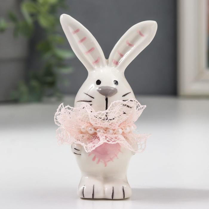 Сувенир керамика "Зайка с розовым сердечком" с кружевом 9,5х3,4х5,2 см
Сувенир керамика "Зайка с розовым сердечком" с кружевом 9,5х3,4х5,2 см
