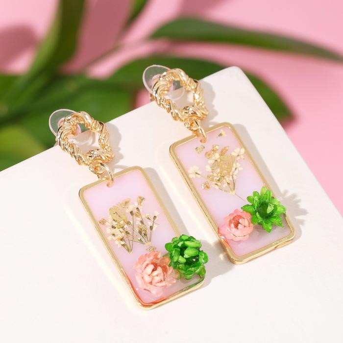 Серьги ассорти "Лето" цветы в прямоугольнике, цвет розово-зелёный в золоте
Серьги ассорти "Лето" цветы в прямоугольнике, цвет розово-зелёный в золоте