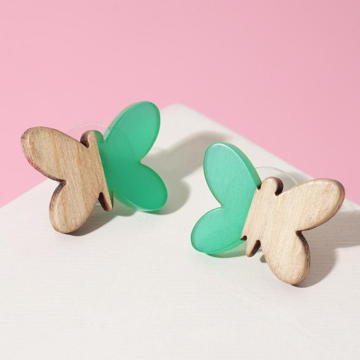 Серьги "Бабочки" натурэль, цвет бежево-зелёный
Серьги "Бабочки" натурэль, цвет бежево-зелёный