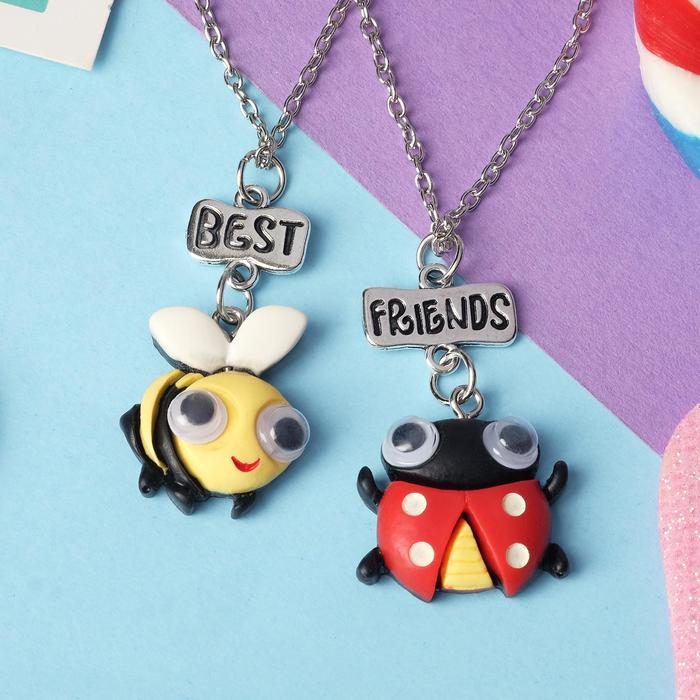 Кулоны неразлучники "Выбражулька", пчёлка и божья коровка, 40см, цветные в серебре 
Кулоны неразлучники "Выбражулька", пчёлка и божья коровка, 40см, цветные в серебре