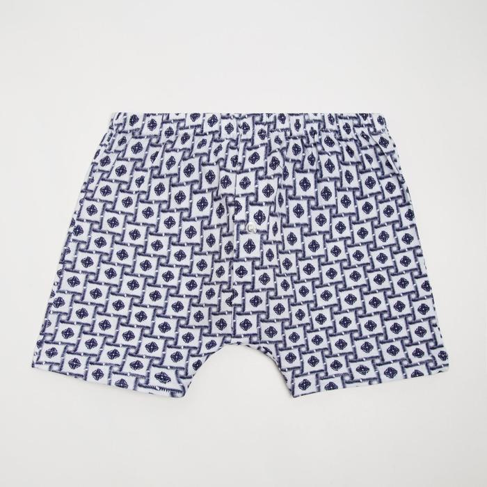 Трусы мужские свободные, цвет белый/синий, р-р 54 
Трусы мужские свободные, цвет белый/синий, р-р 54