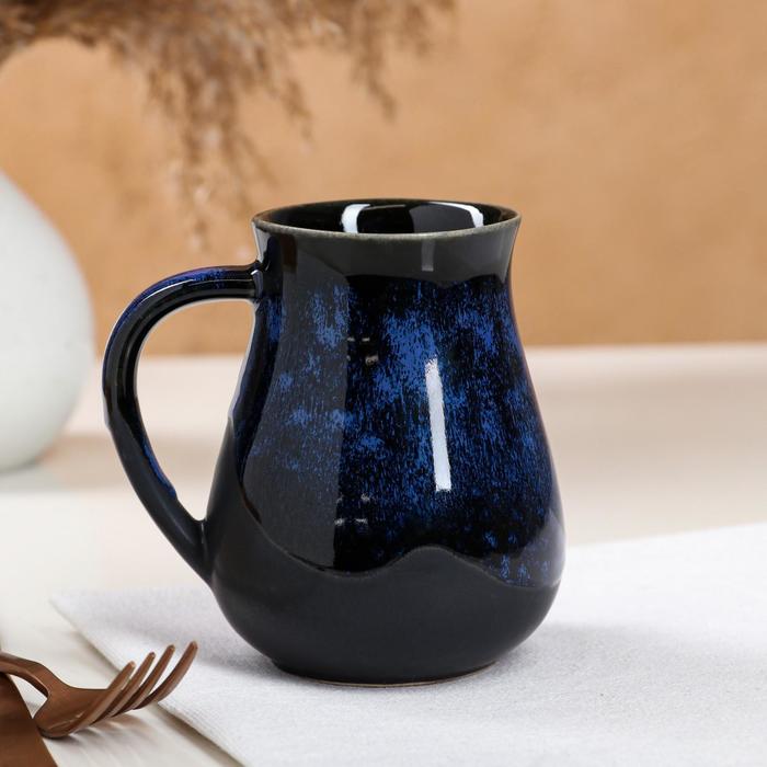 Кружка "Капля", глазурь, матовая, чёрно-синяя, 0.4 л
Кружка "Капля", глазурь, матовая, чёрно-синяя, 0.4 л