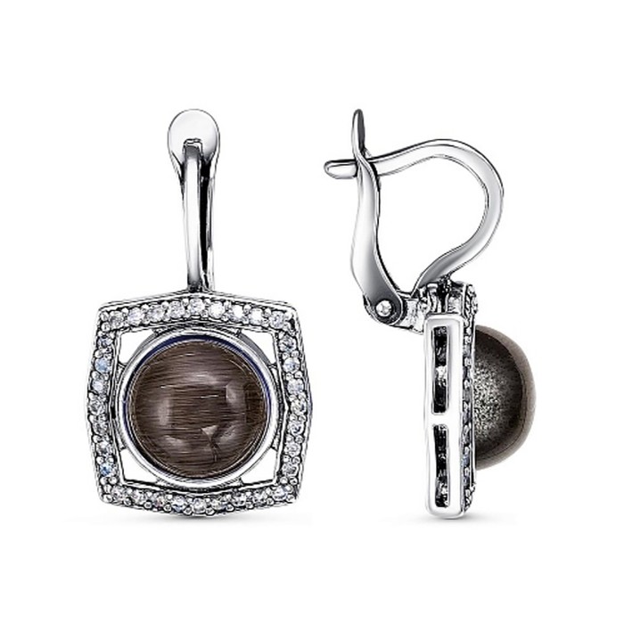 Серьги "Кошачий глаз", купол, посеребрение
Серьги "Кошачий глаз", купол, посеребрение