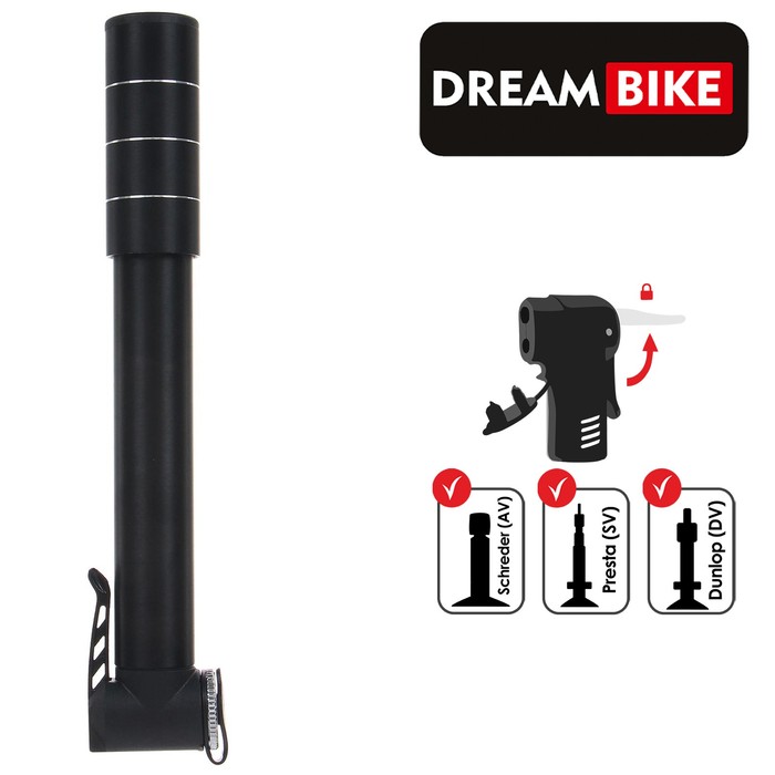 Насос ручной Dream Bike, цвет чёрный
Насос ручной Dream Bike, цвет чёрный