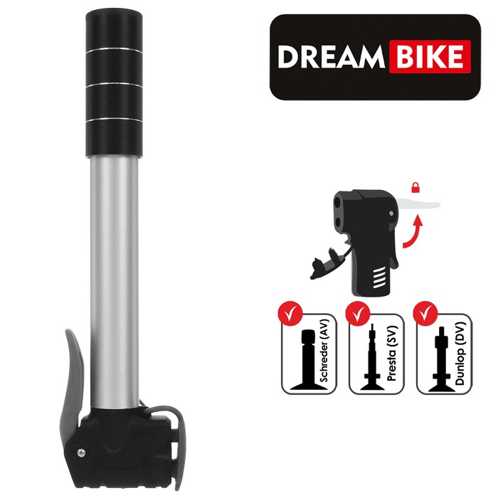 Насос ручной Dream Bike, цвет серый
Насос ручной Dream Bike, цвет серый
