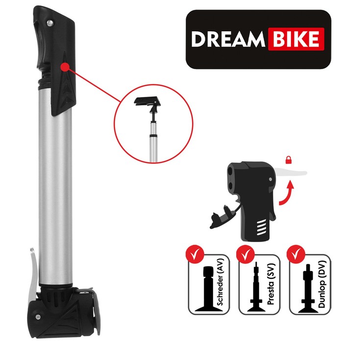 Насос телескопический Dream Bike 
Насос телескопический Dream Bike