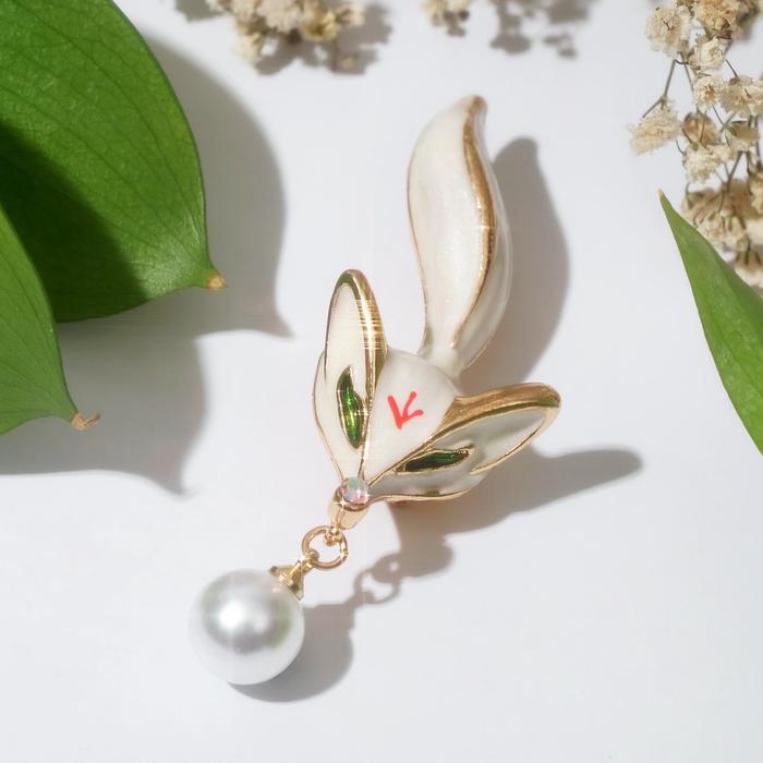 Брошь "Лиса" с бусиной, цвет белый в золоте
Брошь "Лиса" с бусиной, цвет белый в золоте