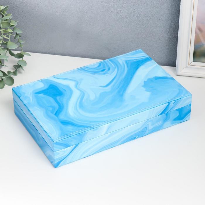 Шкатулка кожзам для украшений "Мрамор голубой" 5,5х29х18,5 см
Шкатулка кожзам для украшений "Мрамор голубой" 5,5х29х18,5 см