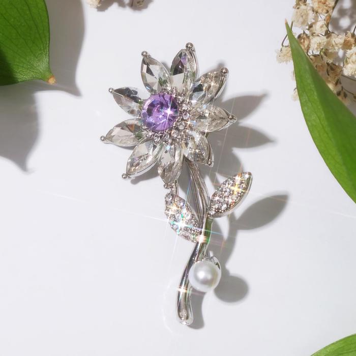 Брошь "Цветочек" нежность, цвет бело-сиреневый в серебре
Брошь "Цветочек" нежность, цвет бело-сиреневый в серебре