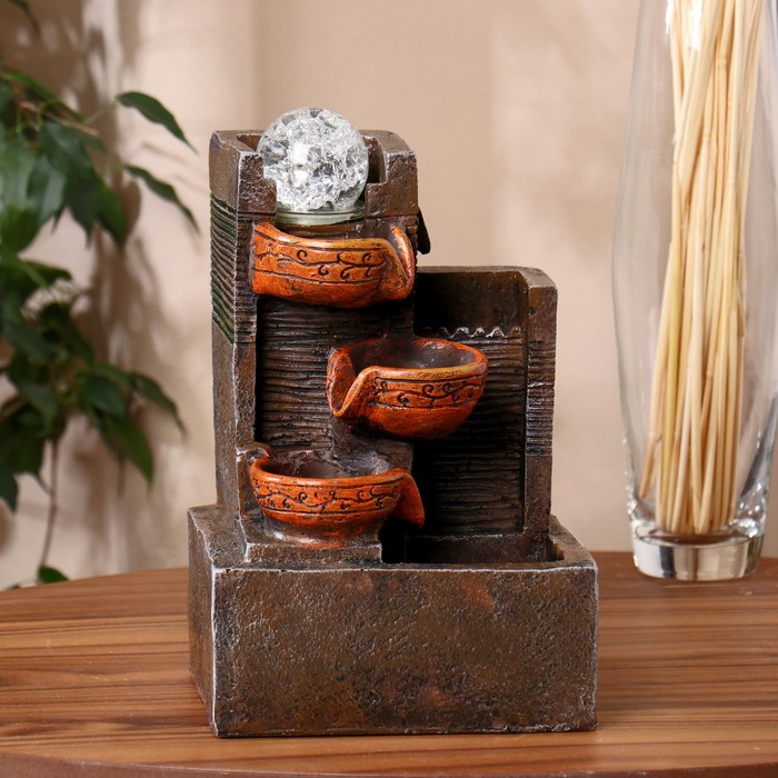 Фонтан "Бахара" три чаши, 17х14х26 см (с подсветкой)
Фонтан "Бахара" три чаши, 17х14х26 см (с подсветкой)