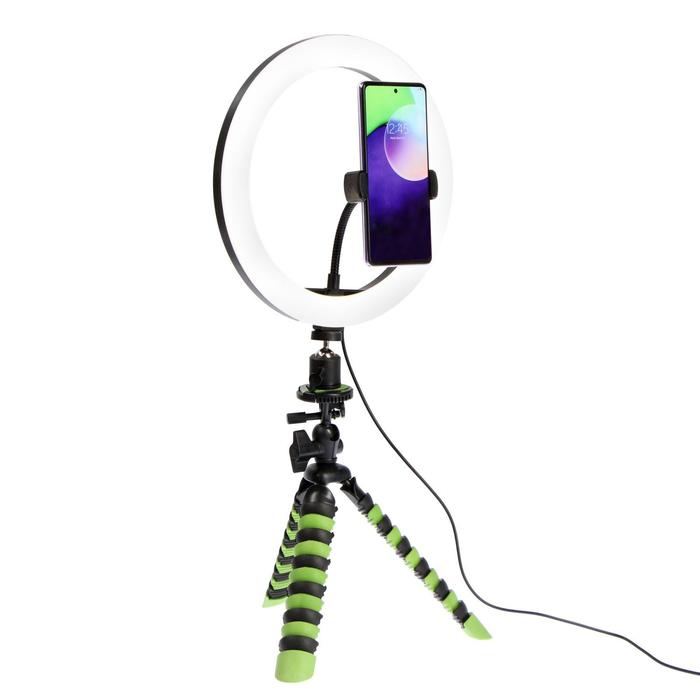 Светодиодная кольцевая лампа на штативе LuazON CB-32, 10" (26 см),20 Вт, штатив 28 см ч-з 
Светодиодная кольцевая лампа на штативе LuazON CB-32, 10" (26 см),20 Вт, штатив 28 см ч-з