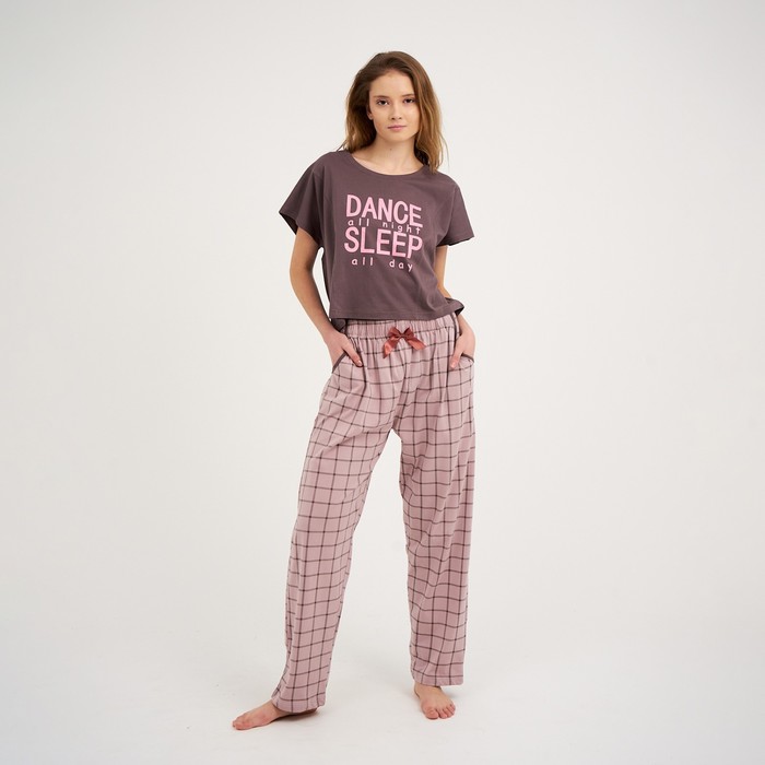 Комплект (футболка, брюки) женский "DANCE/SLEEP", цвет бежевый/коричневый, размер 44
Комплект (футболка, брюки) женский "DANCE/SLEEP", цвет бежевый/коричневый, размер 44