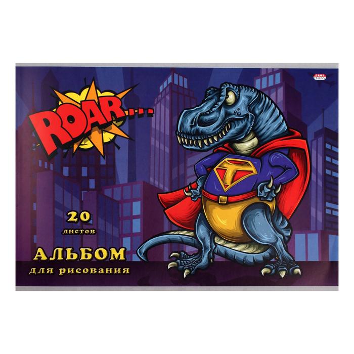 Альбом для рисования А4, 20 листов на скрепке "Супер тираннозавр", обложка мелованный картон, блок 100 г/м²
Альбом для рисования А4, 20 листов на скрепке "Супер тираннозавр", обложка мелованный картон, блок 100 г/м²