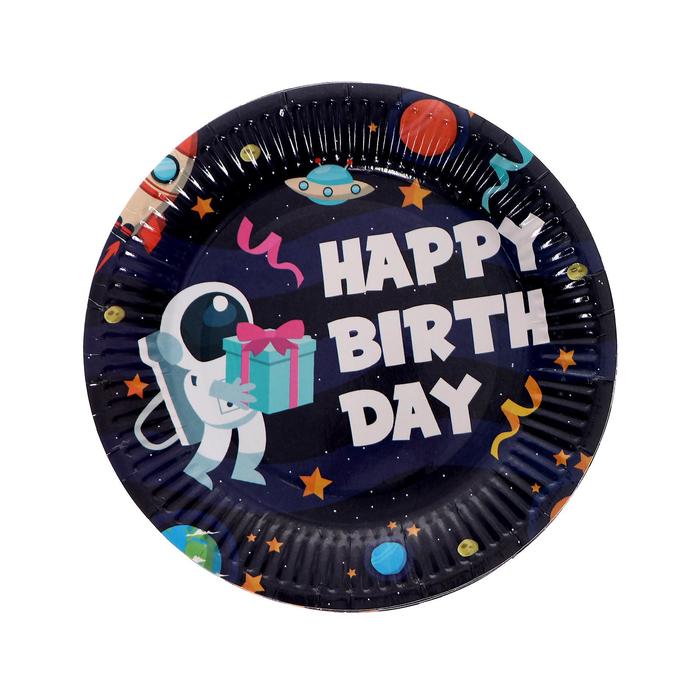 Тарелка бумажная «С Днём Рождения» космонавт, набор 6 шт. 
Тарелка бумажная «С Днём Рождения» космонавт, набор 6 шт.