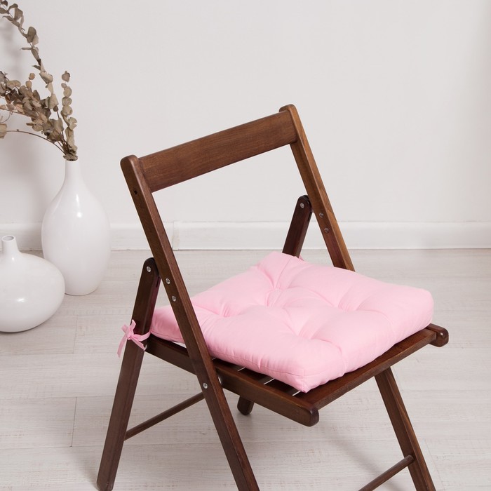 фото Набор подушек для стула 35х35см 2шт, цв. розовый, бязь, холлофайбер адель