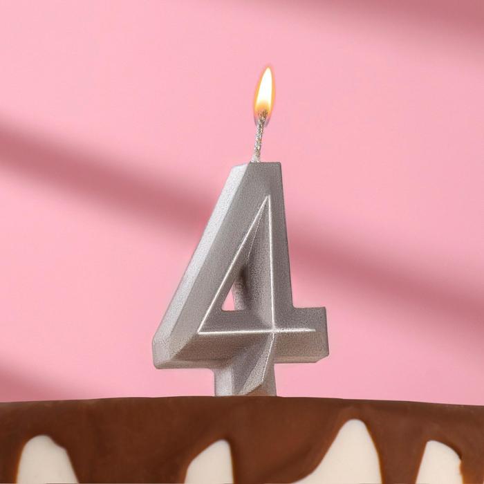 Свеча в торт "Геометрия", цифра 4, серебряный металлик, 7.8 см
Свеча в торт "Геометрия", цифра 4, серебряный металлик, 7.8 см