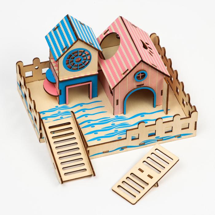 Комплекс-площадка для грызунов с 2 домиками и лесенкой, фанера, 20 х 16 см, микс цветов
Комплекс-площадка для грызунов с 2 домиками и лесенкой, фанера, 20 х 16 см, микс цветов