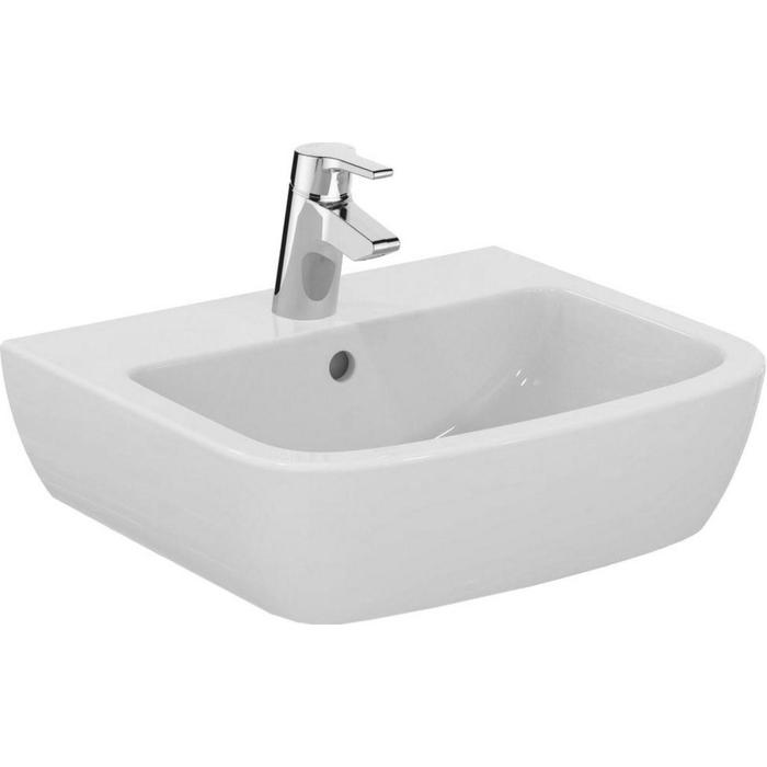 фото Раковина ideal standard tempo t056401, перелив, отверстие под смеситель, подвесная, белый