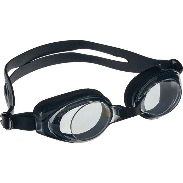 фото Очки для плавания bradex, серия «регуляр», черные, цвет линзы-серый