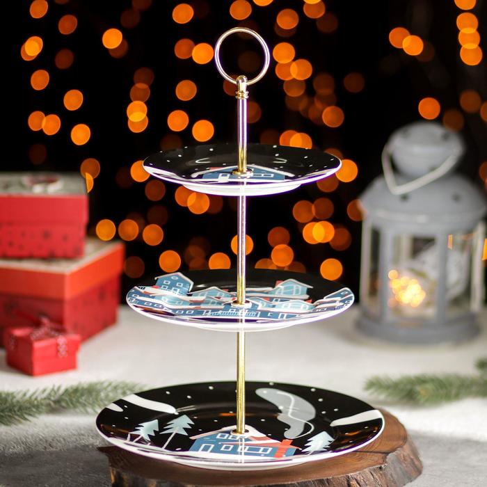 Блюдо 3-х ярусное Magistro «Новый год. Домик», d=15/18/23 см
Блюдо 3-х ярусное Magistro «Новый год. Домик», d=15/18/23 см