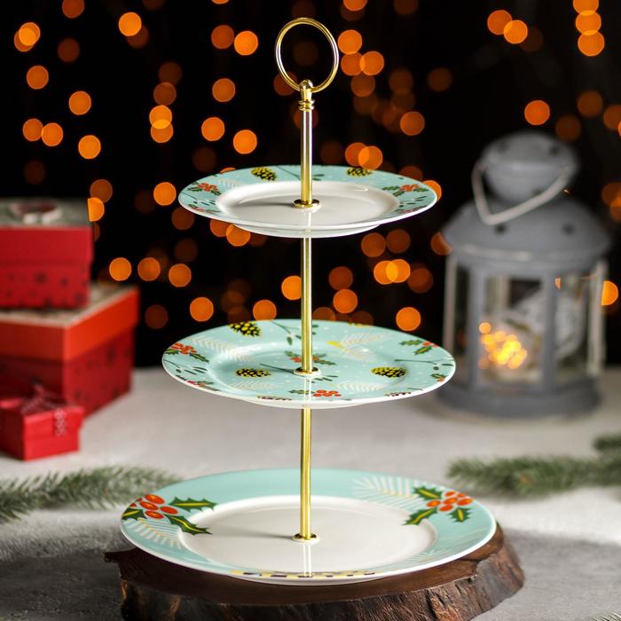 Блюдо фарфоровое 3-х ярусное Magistro «Новый год. Шишки», d=15/18/23 см
Блюдо фарфоровое 3-х ярусное Magistro «Новый год. Шишки», d=15/18/23 см