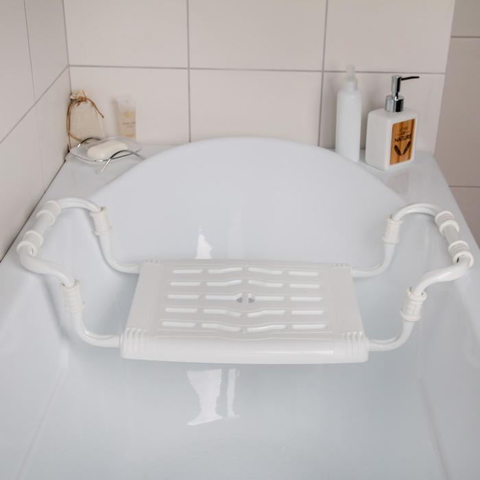 фото Сиденье для ванны раздвижное, цвет белый nika