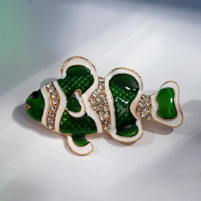 Брошь "Рыба-клоун", цвет бело-зелёный в золоте
Брошь "Рыба-клоун", цвет бело-зелёный в золоте