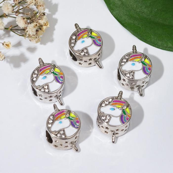 Талисман "Единорог", цветной в серебре 
Талисман "Единорог", цветной в серебре