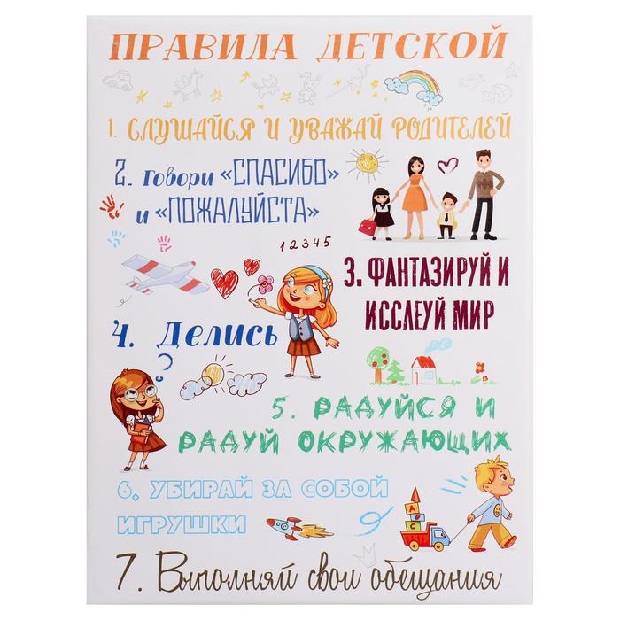 Картина на холсте "Правило детской" 30*40 см
Картина на холсте "Правило детской" 30*40 см