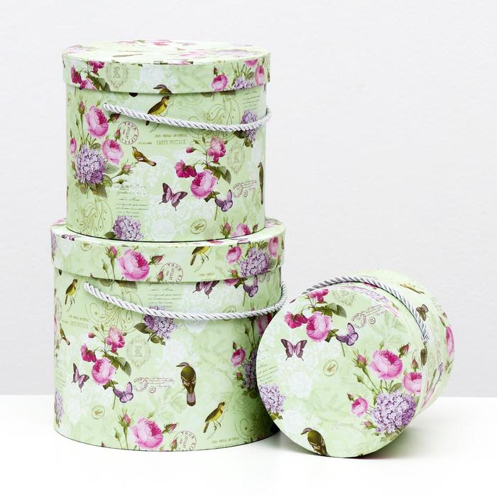 Набор круглых коробок 3 в 1, зеленый, 20 x 17.2 - 14 x 12.6 см
Набор круглых коробок 3 в 1, зеленый, 20 x 17.2 - 14 x 12.6 см