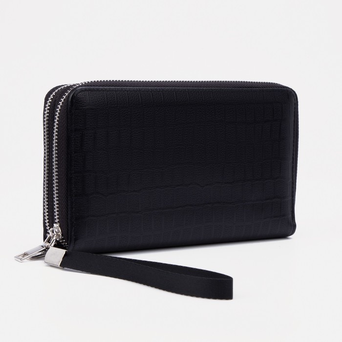 Портмоне на молниях для купюр, для карт, для монет, цвет чёрный
Портмоне на молниях для купюр, для карт, для монет, цвет чёрный