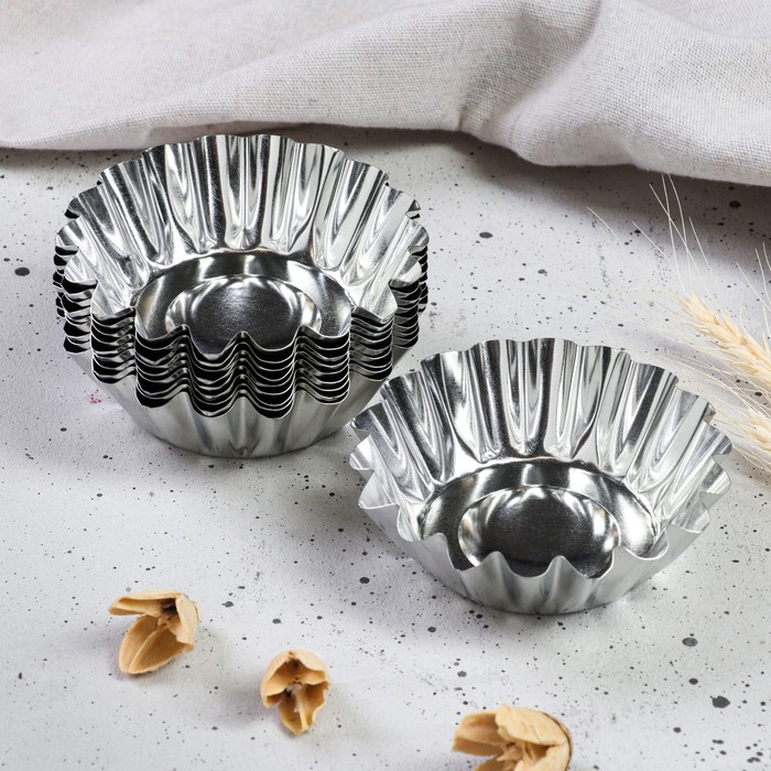 Набор форм для выпечки кексов, d-10 х 6 см , v-3 см, 10 шт 
Набор форм для выпечки кексов, d-10 х 6 см , v-3 см, 10 шт