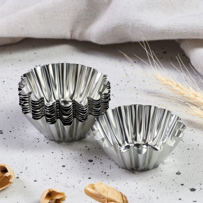 Набор форм для выпечки кексов, d-6,5 х 3,5 см , v-3 см, 10 шт 
Набор форм для выпечки кексов, d-6,5 х 3,5 см , v-3 см, 10 шт