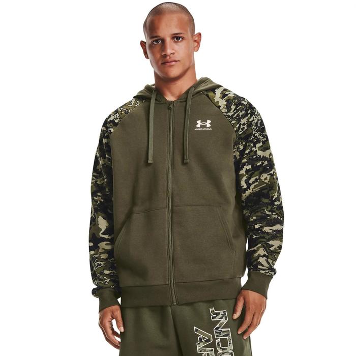 фото Толстовка мужская under armour rival flc camo script fz, размер 48-50 (1366310-390)
