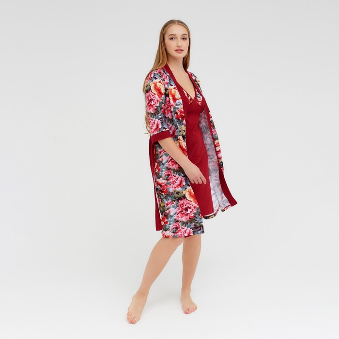 Комплект домашний (халат, сорочка) женский, цвет бордо, размер 50
Комплект домашний (халат, сорочка) женский, цвет бордо, размер 50