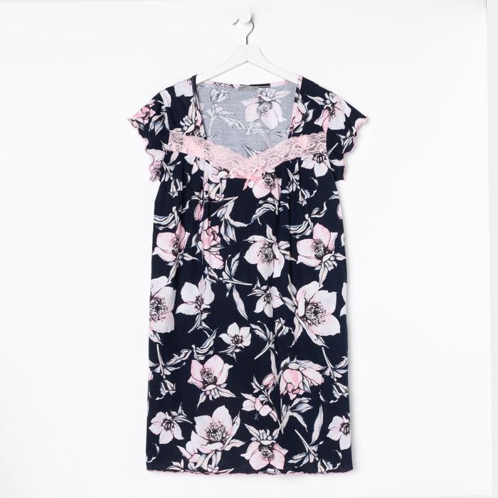 Ночная сорочка женская, цвет тёмно-синий, размер 54
Ночная сорочка женская, цвет тёмно-синий, размер 54