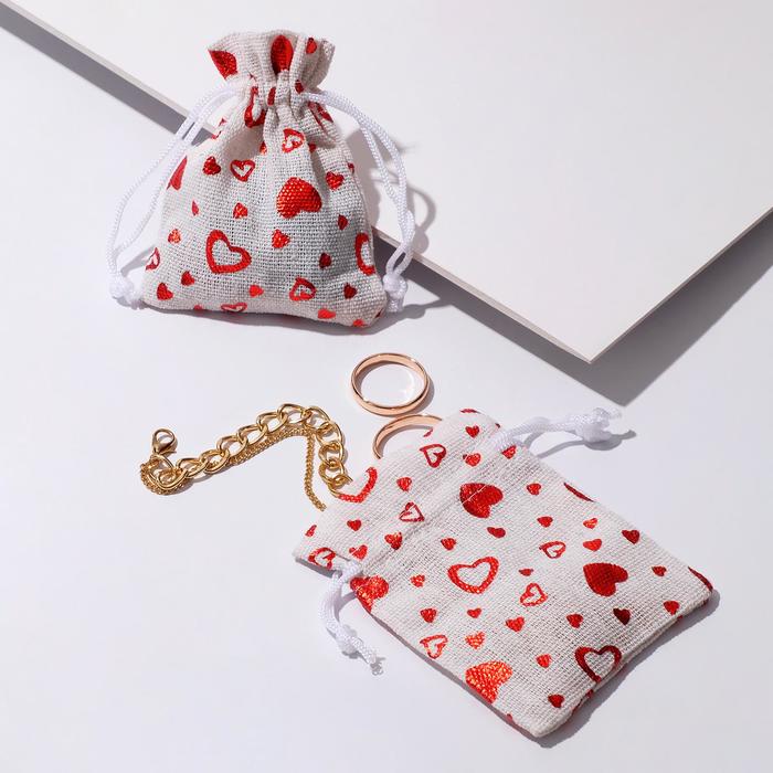 Мешочек подарочный "Лён" сердечки, 7*9см, цвет красно-белый
Мешочек подарочный "Лён" сердечки, 7*9см, цвет красно-белый