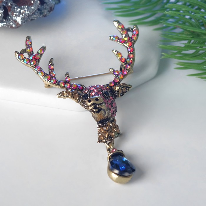 Брошь "Олень с капелькой", цвет розово-синий в золоте
Брошь "Олень с капелькой", цвет розово-синий в золоте