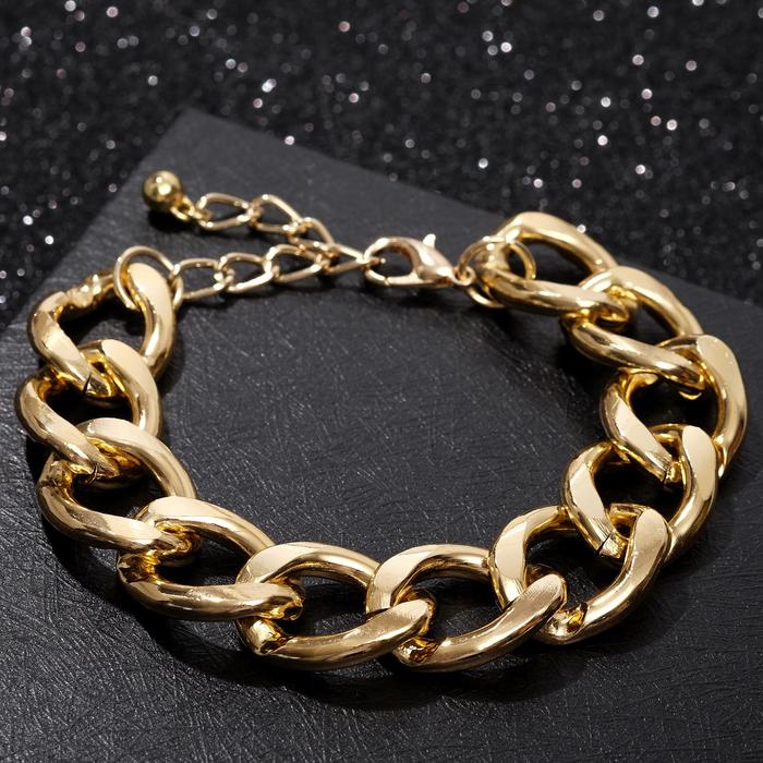 Браслет металл "Цепь" сити, цвет золото, 18см 
Браслет металл "Цепь" сити, цвет золото, 18см