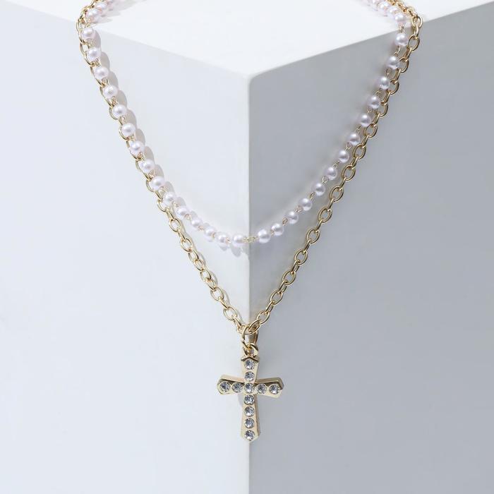 Кулон "Цепь" нить из жемчуга, крест с острыми краями, цвет белый в золоте, L=40
Кулон "Цепь" нить из жемчуга, крест с острыми краями, цвет белый в золоте, L=40