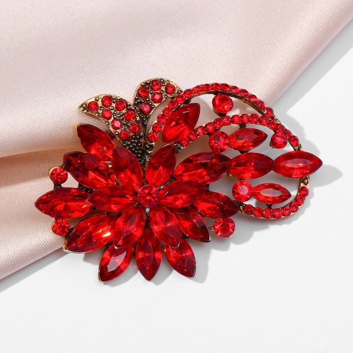 Брошь "Императрица" цветок с витками, цвет красный в чернёном золоте
Брошь "Императрица" цветок с витками, цвет красный в чернёном золоте