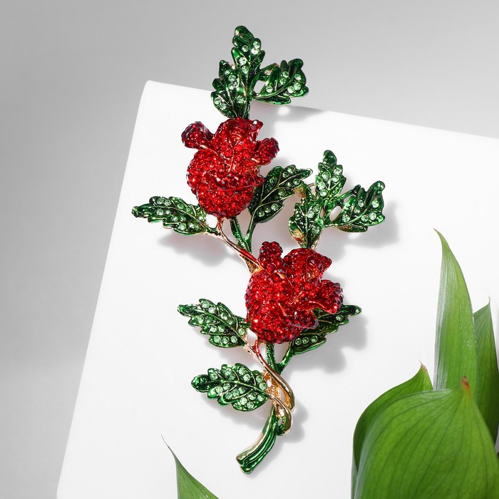 Брошь "Цветок" розы дуэт, цвет красно-зелёный в золоте
Брошь "Цветок" розы дуэт, цвет красно-зелёный в золоте