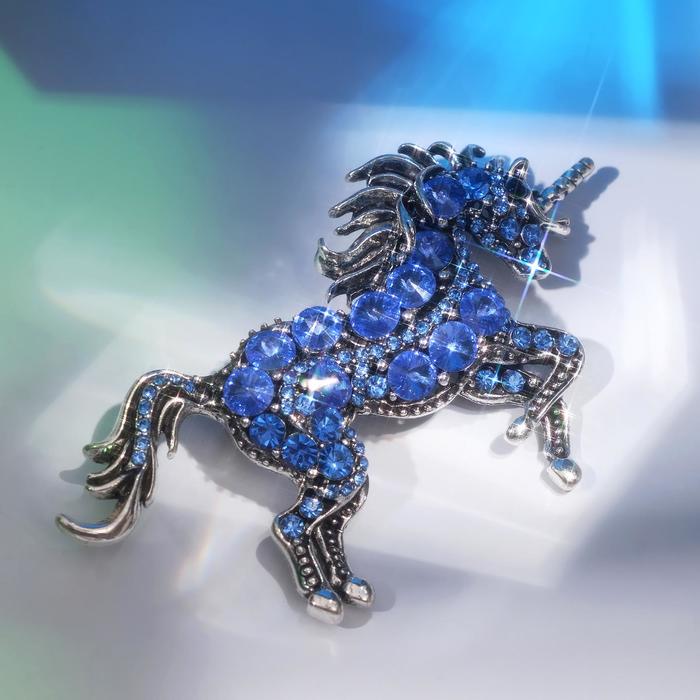 Брошь "Единорог", цвет синий в чернёном серебре
Брошь "Единорог", цвет синий в чернёном серебре