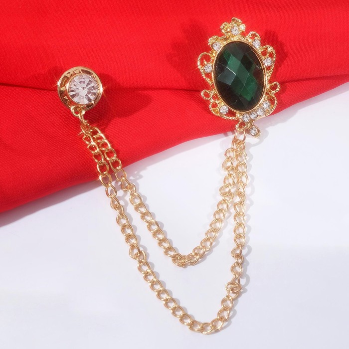 Значок "Император", цвет бело-зелёный в золоте 
Значок "Император", цвет бело-зелёный в золоте